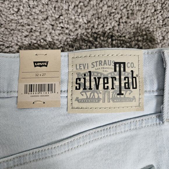 Levis Silvertab Jeans Womens 32x27 Blue High Waisted Mom Tapered Skater Indie - Picture 3 of 16